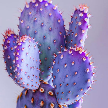Purple Prickly Pear Cactus Plant Live, 3 Inc Potted, Succulents Plant Live, Live Prickly Pear Cactus Plant