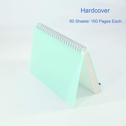 Lodrepas 3 Pack A5 Spiral Bullet Dotted Journal with 120gsm Thick Paper, Dot Grid Spiral Notebook with Plastic Hardcover and Elastic Band Closure, 80 Sheets Per Pack 5.7X 8.3 inches