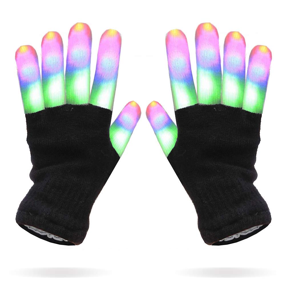 Luwint Kids LED Gloves Finger Light up Gloves - Flashing Autistic Cool Toys for Boys Girls, Children 3-7 Years