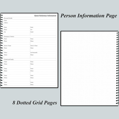 Daily Planner Undated - A4 To Do List Notebook Hourly Schedules, Spiral Appointment Planner for Women and Men,PVC Hardcover, Inner Pocket, Elastic Closure, 8.5" x 11", Black
