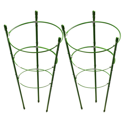 LEOBRO Tomato Cage, 2 PCS Small Plant Support Cage Rust Resistant Garden Ring Stake Plant Support for Tomato, Trellis, Climbing Plant, Flower, Plant Cages for Small Plants,17.7" H