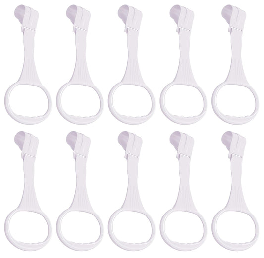 YYaaloa 10pcs White Baby Pull-Up Rings for Toddlers (3.5x7.5inch)