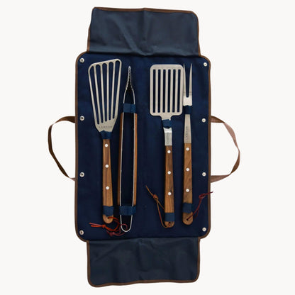 Lamson Premier 20" Walnut 4-Piece Deluxe BBQ Set