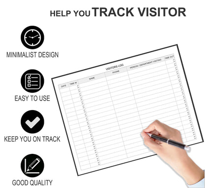 Visitors Register Book - Visitor Log Book with 120 Pages, 9" X 7", Black Hardbound Cover, Wedding Reception and Events Reception Supplies