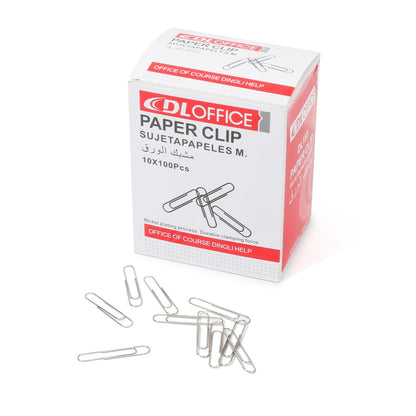Medium Paper Clips - 1000 Pieces (10 Boxes of 100 Each) - Silver Standard Size 1.25IN - Office & School