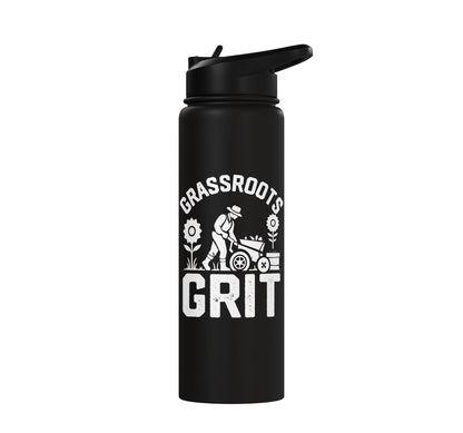 Farming Grassroots Grit Farmer With Wheelbarrow Stainless Steel Insulated Water Bottle