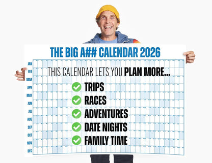 The Big A## Calendar Full-Year Wall Calendar – 2026 Dry-Erase – Includes 1 Marker & 100 Labels – Lightweight, Easy to Hang Yearly Calendar – Year at a Glance – Plan Big Goals & Adventures – Pink