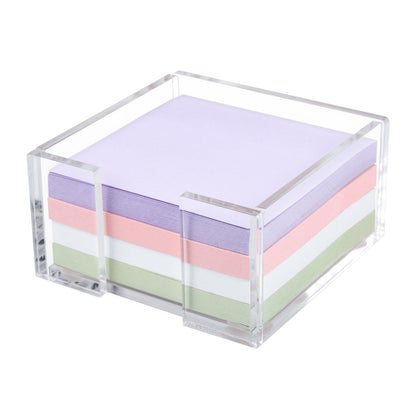 Acrylic Sticky Note Holder, 3 x 3 Crystal Clear Acrylic Notepad Holder Sticky Note Dispenser for Dorm Room and Office Desk Organizer