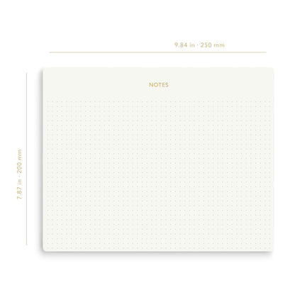 Pinesman - Mouse Pad Notepad for Professionals, 3 Pack, 9.8" x 7.9", 150 Sheets (50 Each), Minimalist, Gold Foiled, Dotted Layout, Executive's Desk Note Pad, To Do List Notepad, Eco-friendly, FSC™ Certified Planner Pad