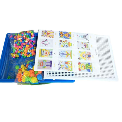 Colaxi Mushroom Nails Pegboard Fine Motor Skill Occupational Activities, 296pcs Nail Beads