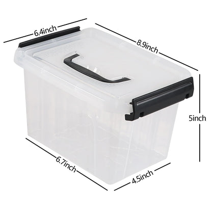 Anbers 3 Quart Small Clear Storage Box with Lid, Set of 6