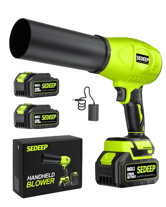 Sedeep Leaf Blower Cordless with Battery and Charger, 980,000 RPM, Extended Nozzle, Lightweight Handheld Design,Blower for Patio Cleaning,car Blowing Water, Blowing Leaves and Dust