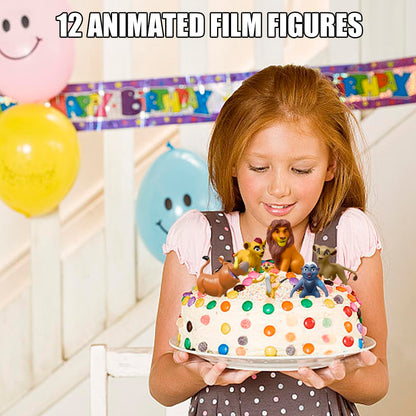 Minaso 12-Pc Mini Animal Action Figures, Collectible Toys for Kids, Perfect for Cake Toppers & Desktop Decorations