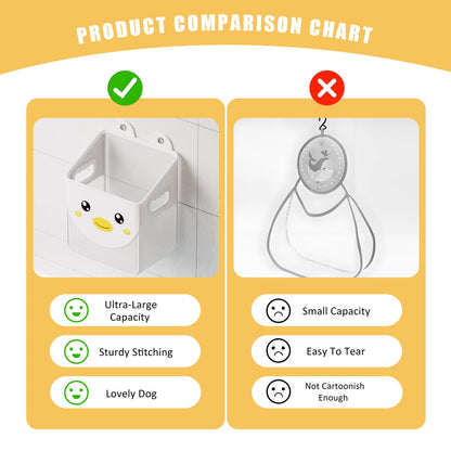 Ligereza Quick Fetch Way Bath Toy Storage, Cute Mesh Bath Toy Organizer, Large Capacity and Large Opening Baby Bathtub Toy Holder for Tub, Multipurpose Mesh Shower Bag (White)