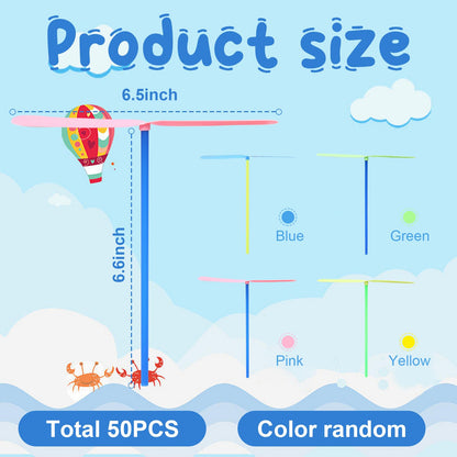 50set Flying Helicopter Toys Set, 50 Propeller+ 50 Rod,Hand Helicopter, Party Favors Outdoor Toy for Kids Ages 4-8, Gift Summer Outside Yard Activities Birthday Gifts 3 5 6 Year Old Girl Boys