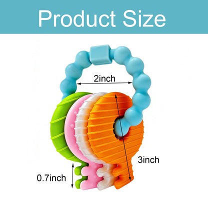 YAPROMO Baby Silicone Teething Keys Toy, Cute Key Ring Shape Chew Toy, Perfect First Easter Basket Stuffers for Babies 3-18 Months