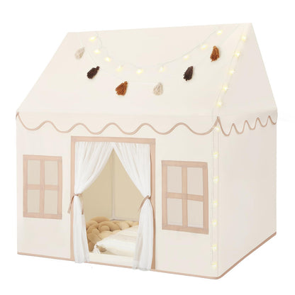 Senodeer Kids Play Tent Indoor: with Mat, Tassel Garland, Star Lights - Girl Tent Indoor Playhouse for Kids Toys for Boy Girl Birthday Gift