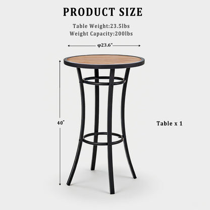 Naga Bahna Bar Height Patio Table, 40-Inch Outdoor Pub Table Bistro Table with Wooden-Like Table Top & Metal Frame, Spring, 2026