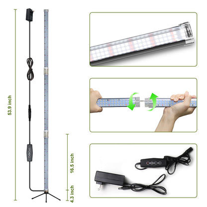 WeeLeeGoo Super-Bright 48" T10 Plant Lamp, 6000k Full Spectrum Standing Grow Light, 3 Modes & 5 Dimming Levels, Timer 4/8/12H,12V/3A High Power Output for Large & Tall Indoor Plants