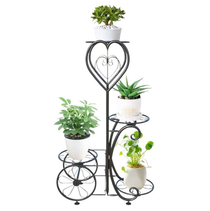 ZDJZMGZ Plant Shelf Plant Holder, 4 Tier Plant Stand Indoor Outdoor Metal Flower Holder Tall Corner Plant Shelf Rack for Patio Plants Corner Plant Table, 77cm, Black