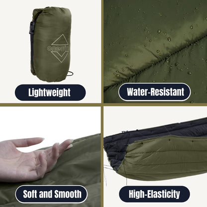 Onewind Camping Hammock Underquilt, Sorona Insulation Under Quilt, Lightweight Warm Hammock Quilts for Winter Camping, Hiking, Backpacking, OD Green