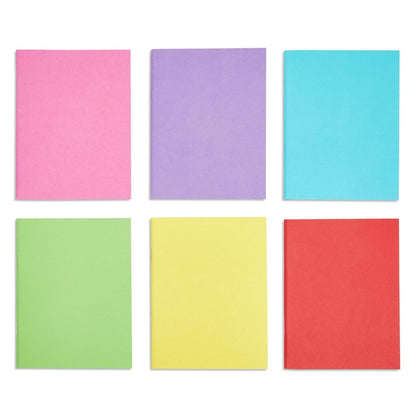 Paper Junkie 24 Pack Blank Books for Kids to Write Stories, A6 Colorful Notebooks Bulk, 4.3x5.5 in Unlined Travel Journals Scrapbooks for Students Sketching