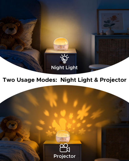 TeckyGem Baby Sound Machine & Night Light for Nursery | 3-In-1 White Noise Sound Machine, Dimmable Nursery Lamp & Projector | 20 Soothing Sounds, Baby Sleep Aid, Gift for Kids, Bedtime & Breastfeeding