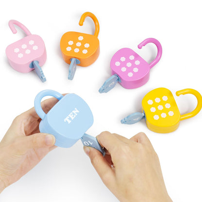 Meemazi 10 Sets Lock and Key Sensory Toy, Number Counting & Matching Math Games, Preschool Learning Activities, Educational Montessori Toddlers Toys for 3 Year Old