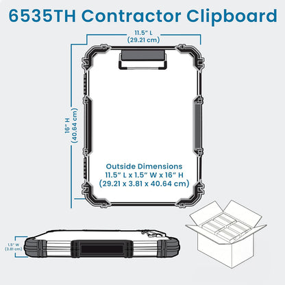 Flambeau Heavy-Duty Contractor Clipboard Document Holder, Portable Storage Organizer for Papers, Receipts & Forms | Office, School & Jobsite Use, Grey