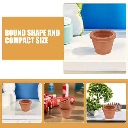 Alasum 3pcs Mini Terracotta Succulent Planters for Indoor Use Small Round Ceramic Pots for Cactus Herbs Space-Saving Natural Look Flower Pots for Desk Shelf Window Sill Home Office Decor