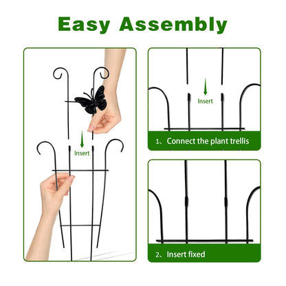 CHOUYUHE 23 Inch Plant Trellis for Potted Plants, Sturdy Metal Houseplant Trellis for Climbing Plants Indoor Outdoor, Rust-Resistant Plant Support for Monstera Pothos Ivy, 2 Pack (2, 23inch)