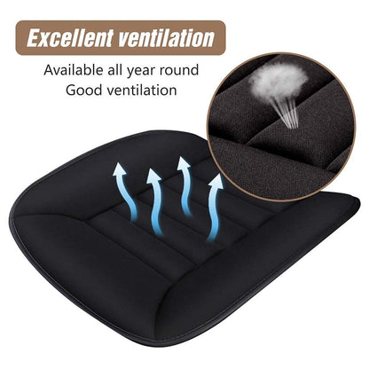 MYFAMIREA Car Seat Cushion Pad 1.2" Thick Comfort Seat Protector for Car Driver Seat Office Chair Home Use Memory Foam Seat Cushion with Non Slip Bottom, 20'' x 18.5'', Black