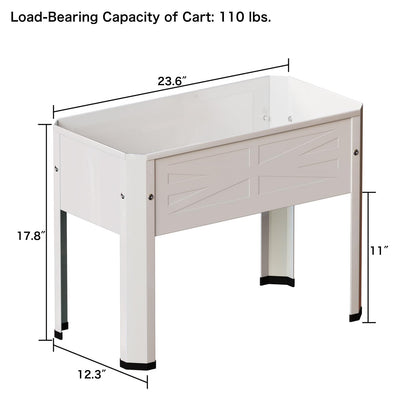 PROXRACER Elevated Metal Planter Box Stand Heavy Duty Raised Garden Bed for Vegetables Flowers Herbs Indoor Outdoor Use, Cream