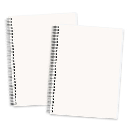 RETTACY Blank Journal Notebook, 2-Pack, 160 Pages per Pack, B5 Medium Size (7.6'' × 10''), 100 GSM Thick Paper, Spiral-bound, Flexible Plastic Cover, for Sketching, Drawing, Painting