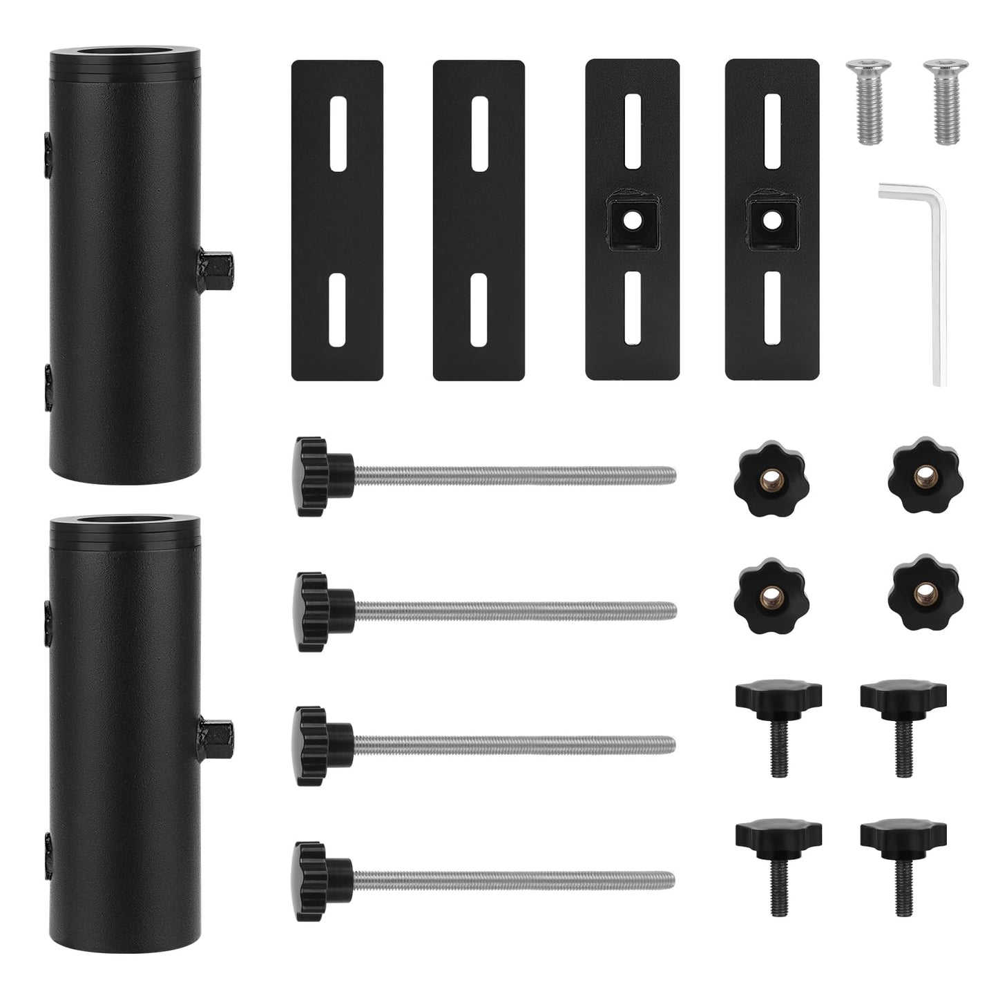 SLIIMU Umbrella Stand for Deck Railing, Patio Fence Umbrella Holder Clamp Outdoor, Adjustable Deck Post Parasol Mount Bracket, Metal Balcony Parasol Base Clip on Porch, Courtyard (Black)