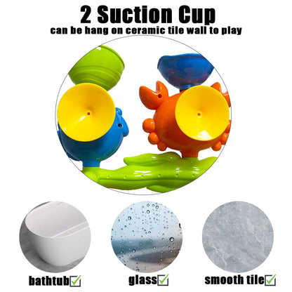 Baby Bath Toys for Kids Ages 1-3, Crab Bathtub Water Toys for Toddler 2-4, Mold Free Bath Toys W/ Suction Cup for Babies 6-12 Months Boys Girls Infant Gifts (Orange)