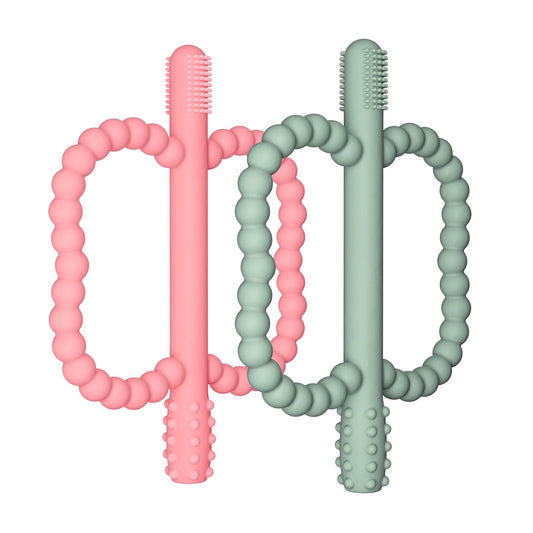 WALULAN 2 Pack Baby Silicone Teething Toys, Teething Sticks for Babies,Silicone teether Tubes for Baby Girl,BPA Free, Soothe Gums for 0-6 3-12 18-36 Months, Newborn Infants Toddler Sensory Chew Toys