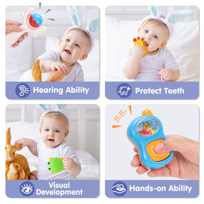RUIDYA 20PCS Baby Rattles Toys Set, Baby Toys 3-6 Months, Infant Grab and Shake Rattle, Sensory Teether, Learning Toy for 0 1 2 3 4 5 6 7 8 9 10 11 12 Month 1 Year Old Newborn Boys Girls