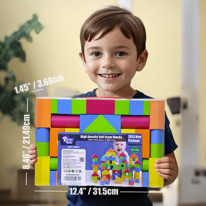 Pairez Toys 41pcs Foam Blocks & 105pcs Counting Cubes Bundle, STEM Learning & Building Set for Kids