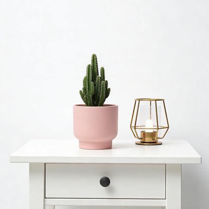 LB Pink Ceramic Plant Pots for Indoor Plants, Succulent Planters Ceramic Plant Pot, Cute Flower Pots for Living Room Office Home Decor, Round Flower Pot of 4.3 Inch(Plant Not Included)