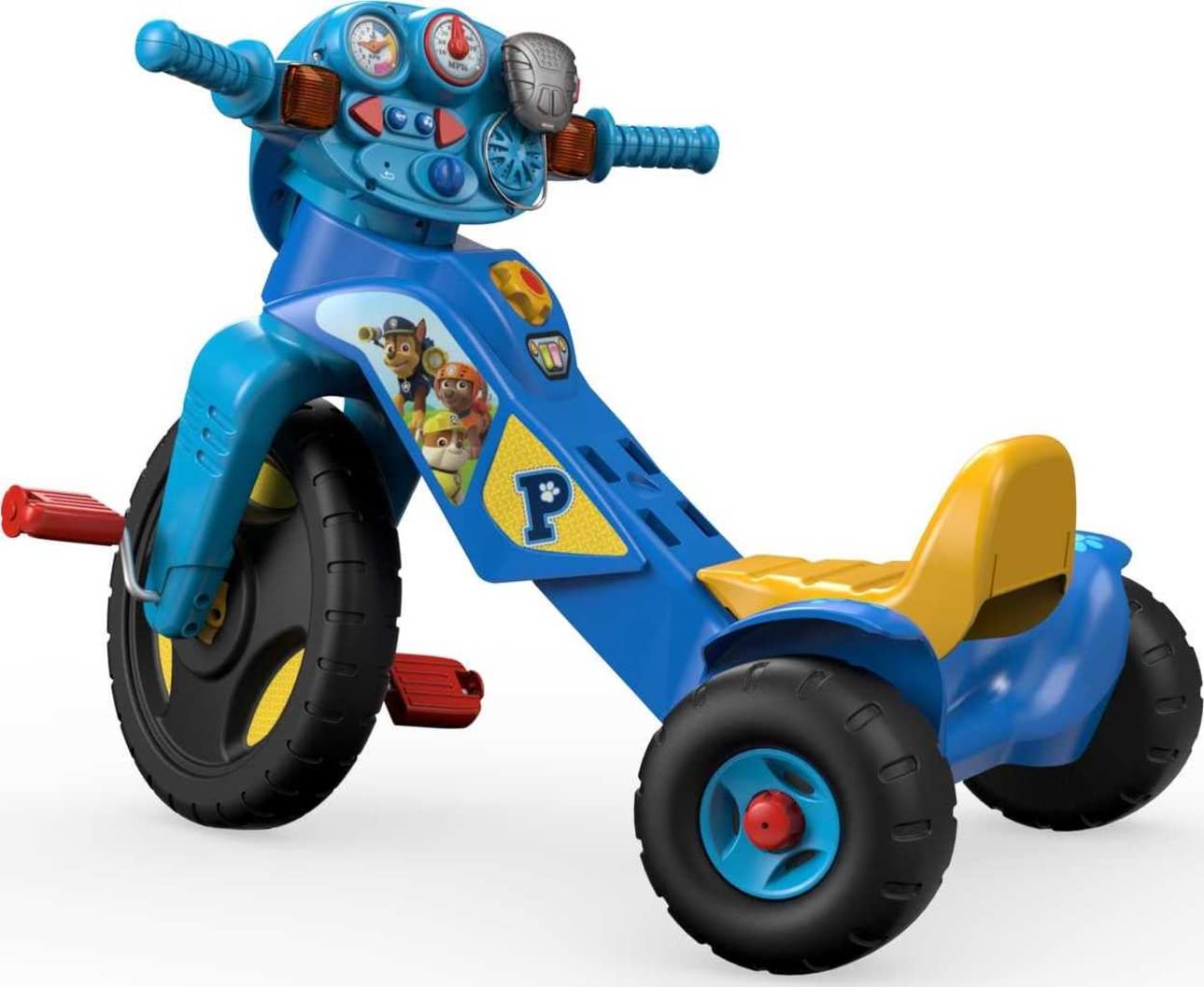 Fisher-Price Toddler Tricycle Nickelodeon PAW Patrol Lights & Sounds Trike, Toy Bike with Handlebar Grips & Storage for Outdoor Play Kids Ages 2+ Years