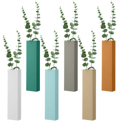 Chunful 6 Pcs Wood Boho Wall Planter Hanging Vertical Wall Vases for Indoor Plants Dried Flowers Faux Greenery Rustic Bohemian Home Decor for Living Room Hallway Office Bedroom Bathroom Apartment