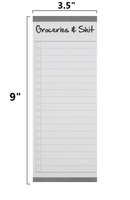 Creative Hobbies Grocery List Magnet Pad for Fridge - 6 Pack of Vibrant Note Pads with Full Magnetic Back and 60 Sheets Each (Funny)