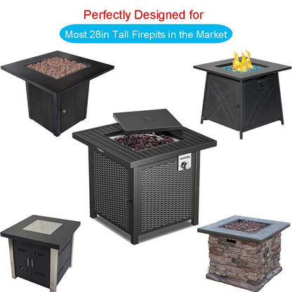 Saking Fire Pit Cover, 28 inch Firepit Covers Square Gas Fireplace Fire Pit Table Cover for Propane Fire Pit- 28 X 28 inch