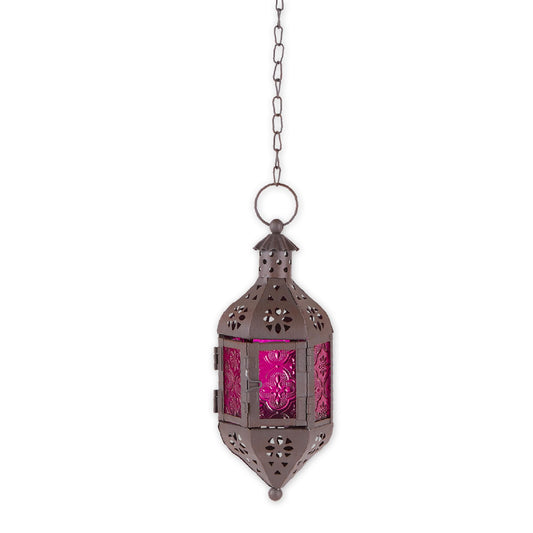 Zings & Thingz 57070470 Cutout Moroccan Hanging Lantern, Black
