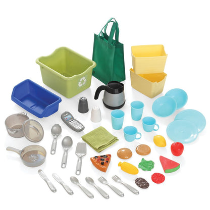 Step2 Heart of the Home Kids Kitchen Playset, Indoor/Outdoor Kitchenette, Interactive Play with Lights and Sounds, Made of Durable Plastic, Includes 40 Piece Toy Accessories, For Toddlers 2+ Years Old