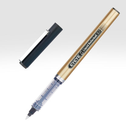 EYEYE Black Rollerball Pens 12 Pack 0.7mm Medium Point, Quick Dry Liquid Ink, Smooth Writing for Journaling, Note Taking, Office & School Supplies