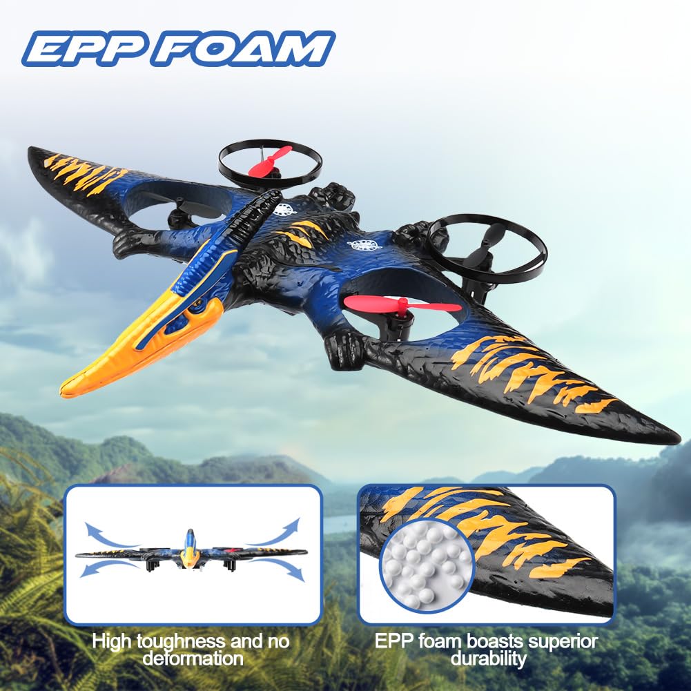 jaming Pterodactyl Drone Dragon Toys Rc Airplanes for Kids and Adults Easy to Flying Dinosaur Toys Remote Controlled Aircraft for Beginners Hobby RC Plane Toys Birthday Gifts for Boys 8-12