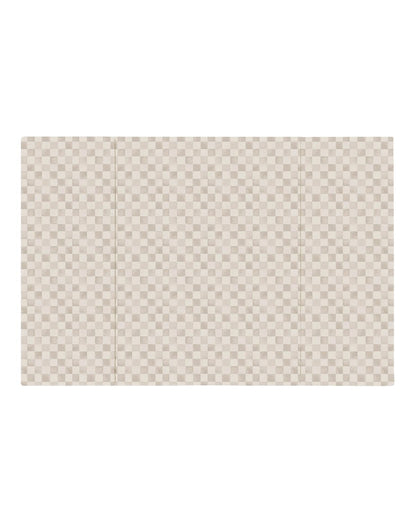 House of Noa Foldable Baby Tumbling Mat – Padded Baby Play Mat for Floor | Memory FoamnMat for Baby | Foldable Kids Play Mat Durable, Stylish, and Cushioned Design | 4'x6' | Checker Almond