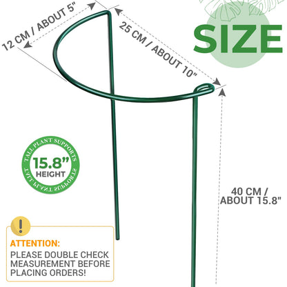 LEOBRO Plant Support, 8PCS Peony Cages and Supports, Plant Stakes for Indoor Plants, Outdoor Plants, Metal Garden Stakes, Plant Holders, Tomato Monstera Hydrangea Support Cage, 10" W x 15.8" H